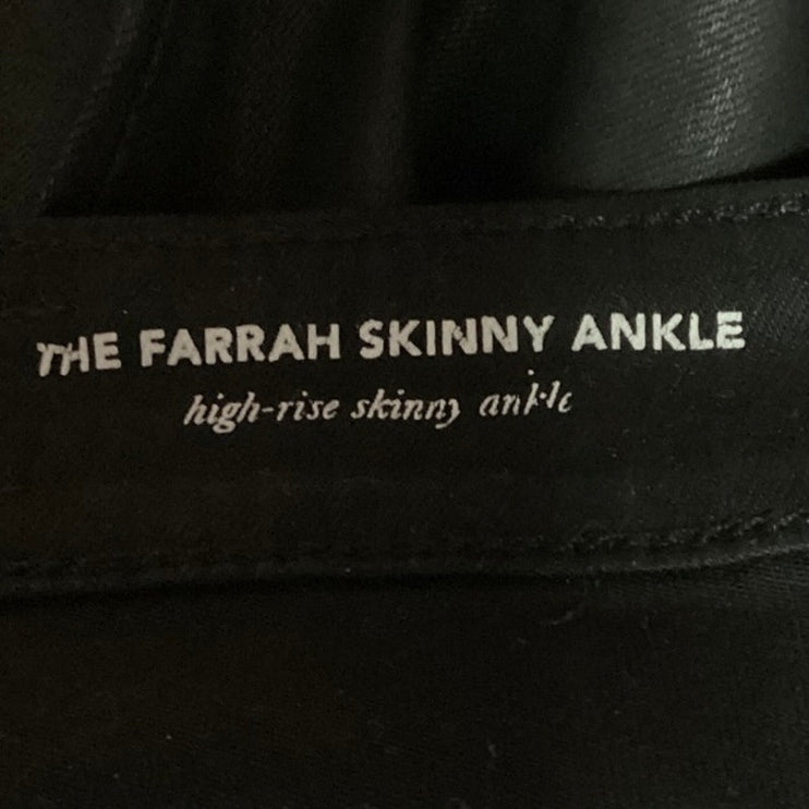 Adriano Goldschmied Black Ripped High Rise The Farrah Coated Skinny Pants Sz 27