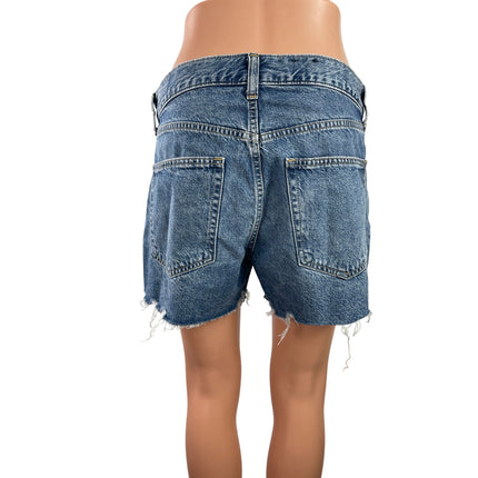 Gap Low Stride Women's Blue High Rise Boyfriend Cut Off Denim Jean Shorts Size S