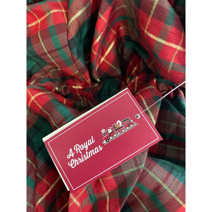 New Gymboree Women's Red Plaid Short Sleeve Tie Waist A Line Midi Dress Size S