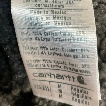 Carhartt Mens Tan Sherpa Lined Mock Neck Work Canvas Full Zip Vest Jacket Size M