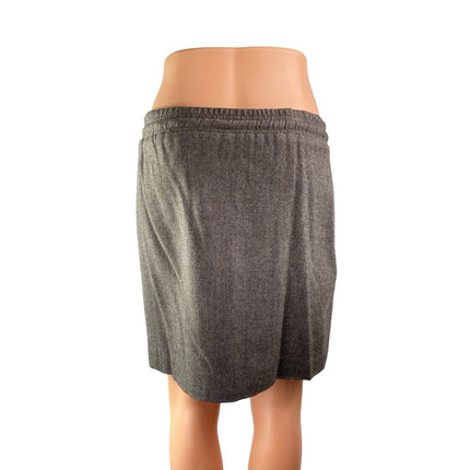 Kenneth Cole Gray Wool Drawstring Elastic Waist Mini Straight Pencil Skirt Sz XS