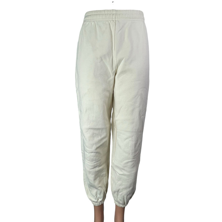 Reformation White Fleece High Waist Tapered Leg Trousers Joggers Sweat Pants XS