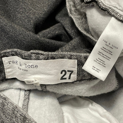 rag & bone Women's Gray Faded Relaxed Cropped Baggy Wide Leg Denim Jean Pants 27