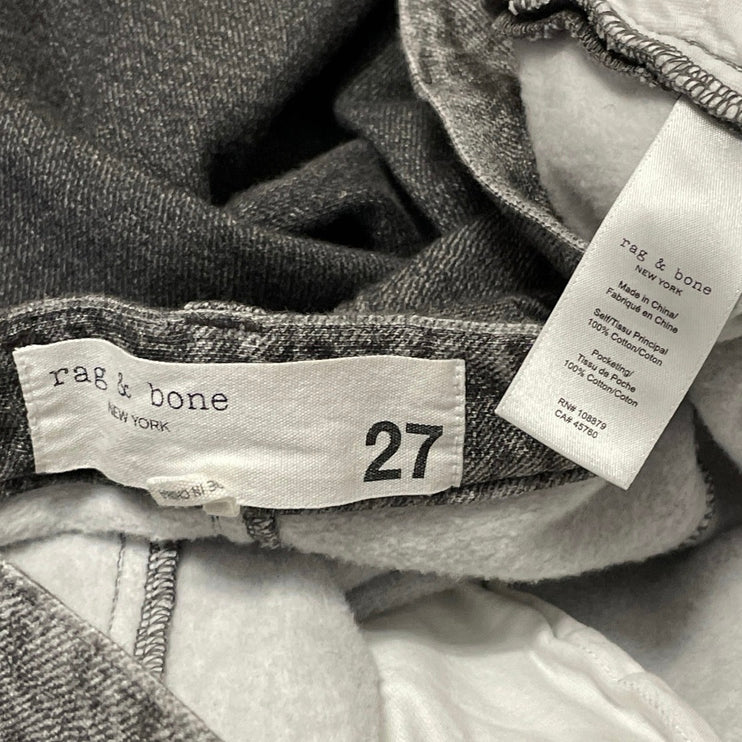 rag & bone Women's Gray Faded Relaxed Cropped Baggy Wide Leg Denim Jean Pants 27