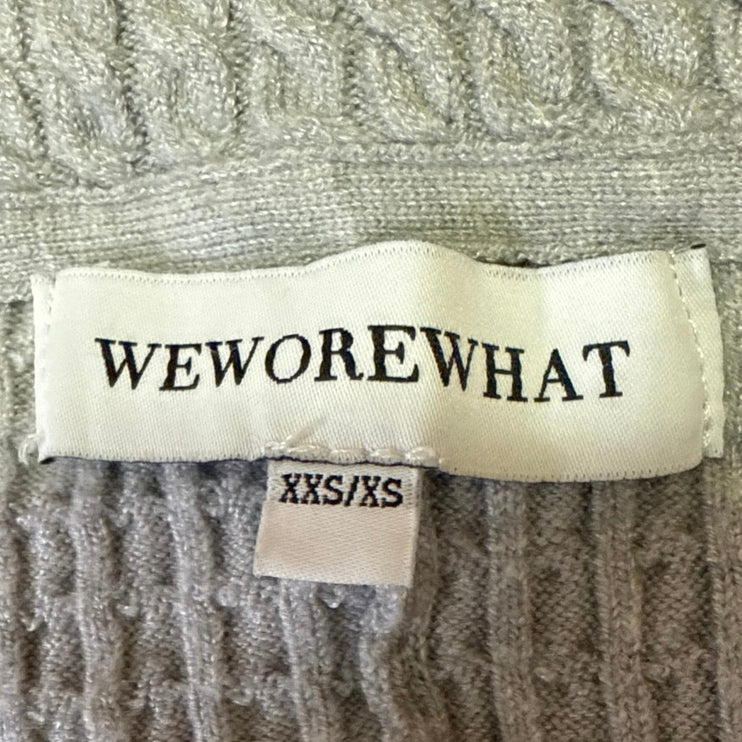 WeWoreWhat Women's Gray Cable Knit Long Sleeve Open Front Cardigan Sweater XXS