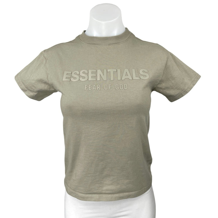 Essentials Women's Green Fear of God Crew Neck Basic T Shirt Tee Top Size XS