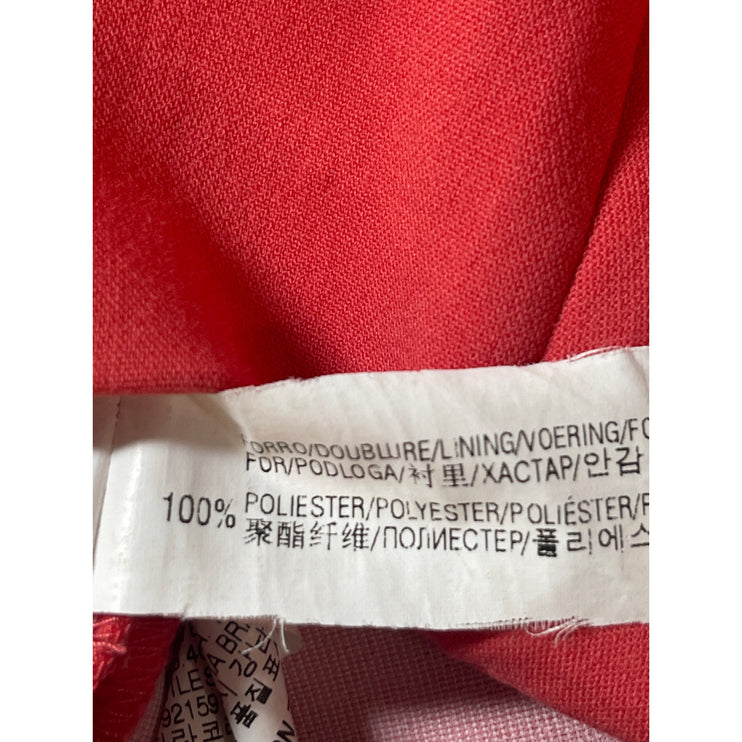 Zara Trafaluc Red Coral Peach Pleated High Waisted Tulip Pencil Mini Skirt Sz S