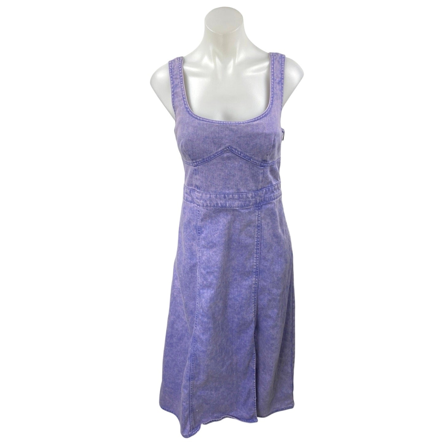 white christmas dresses Future Collective Purple Sleeveless Slit Denim Jeans A Line Midi Dress Size 6