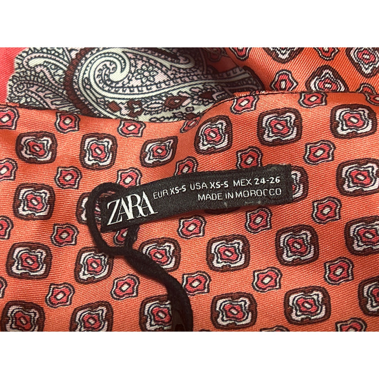 Zara Multicolor Floral Paisley Bandana Sleeveless Cami Tank Crop Top Size XS