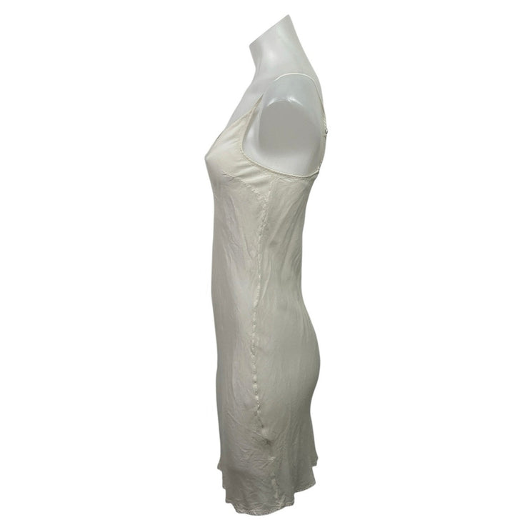 Maje Silky Satin Lace V Neck Sleeveless Mini Camisole Tank Shift Slip Dress 34