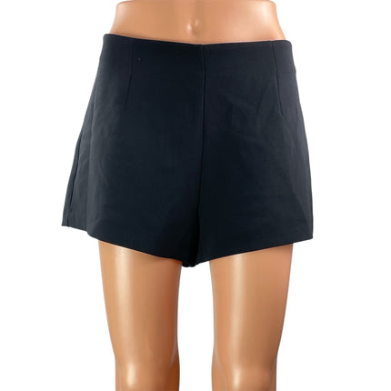 Kookai Women's Black High Waisted Tailored Wide Leg Mini Casual Shorts Size 36