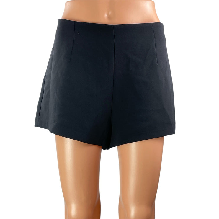 Kookai Women's Black High Waisted Tailored Wide Leg Mini Casual Shorts Size 36
