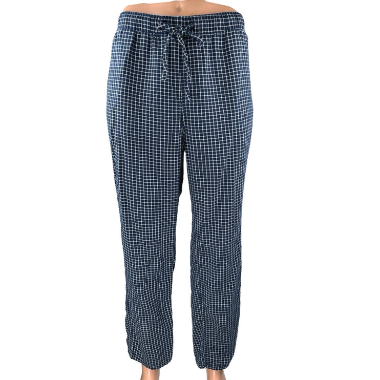 J.Crew Men's Blue Checkered Flannel Straight Leg Lounge Sleep Pajama Pants 36x38