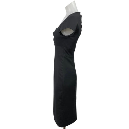 NEW Reiss Haisley Black Cap Short Sleeve Square Neck Mini Shift Bodycon Dress 4