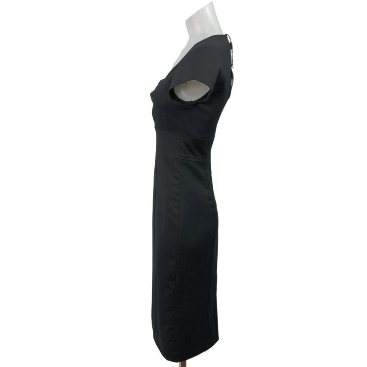 NEW Reiss Haisley Black Cap Short Sleeve Square Neck Mini Shift Bodycon Dress 4