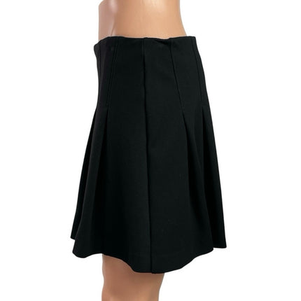 MNG Mango Women's Black Mid Waist Pull On Pleated A Line Mini Skirt Size M