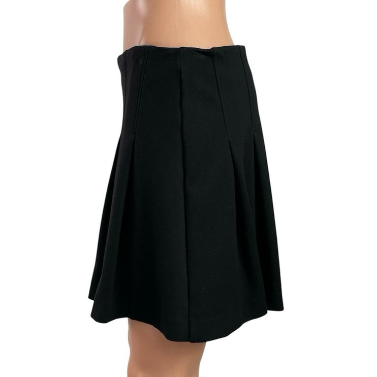 MNG Mango Women's Black Mid Waist Pull On Pleated A Line Mini Skirt Size M