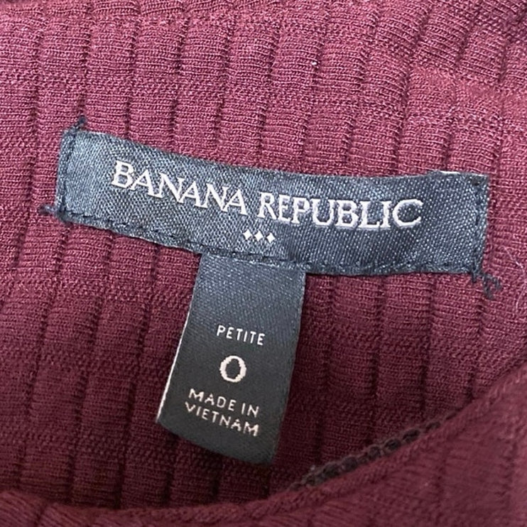 Banana Republic Red Short Sleeve Crew Neck Knit Fit & Flare Mini Dress Size 0P