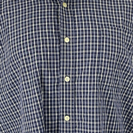Salute Oleg Cassini Men's Blue Plaid Long Sleeve Button Down Shirt Top Size L