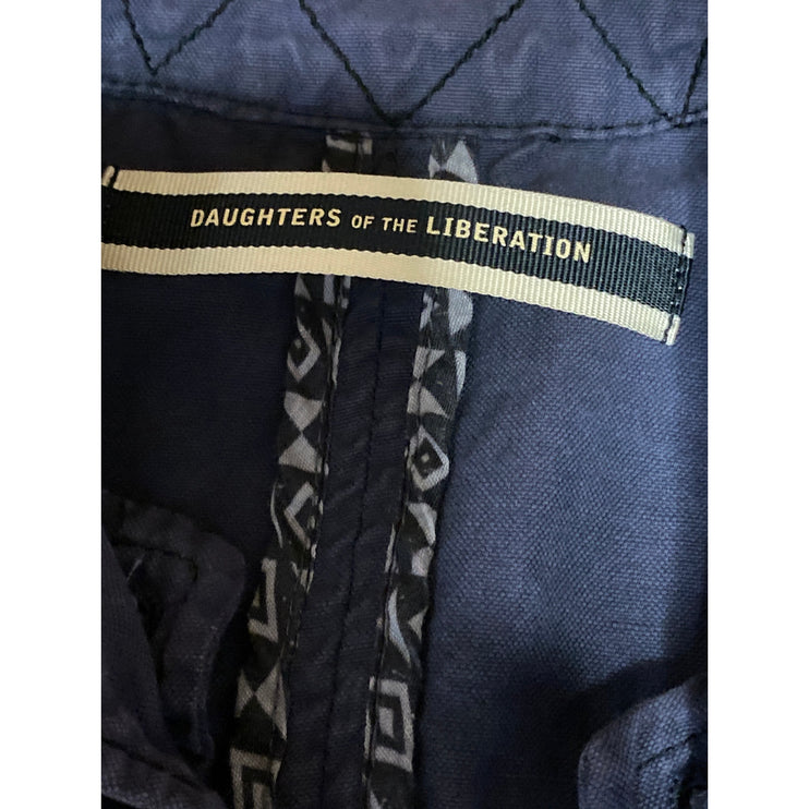 Daughters of the Liberation Womens Blue Long Sleeve Button Up Coat Jacket Size S