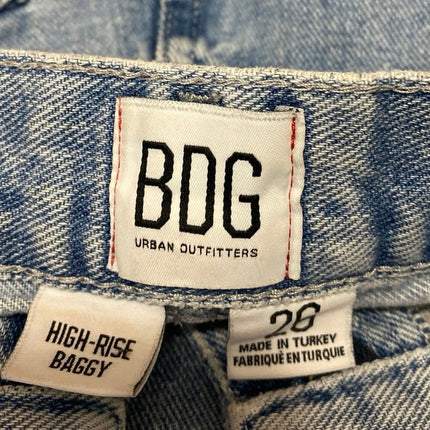 Urban Outfitters BDG Carrot Blue High Rise Tapered Baggy Denim Jeans Size 26