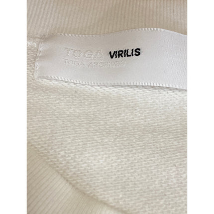 Toga Archives Virilis Women White Floral Long Sleeve Crew Neck Sweatshirt Top 18
