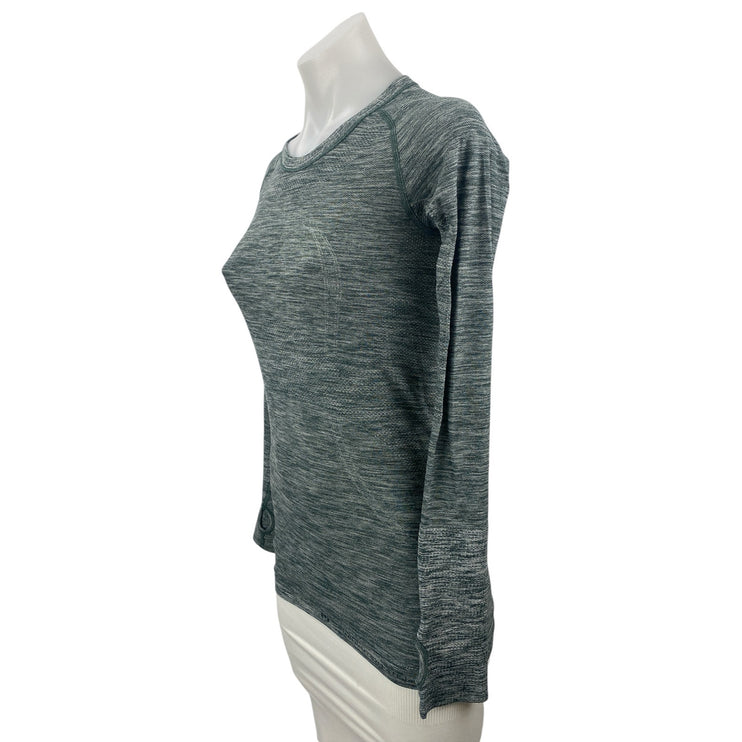 Lululemon Women Gray Heather Long Sleeve Yoga Workout Athletic T Shirt Tee Top 4