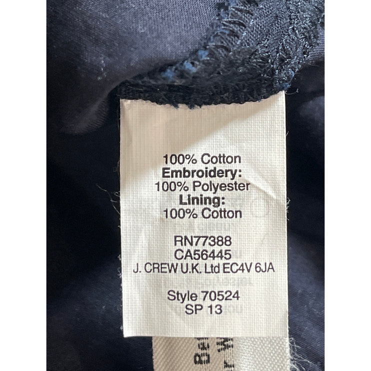 J.Crew Women's Navy Blue Floral Embroidered Mid Rise Straight Mini Shorts Size 2