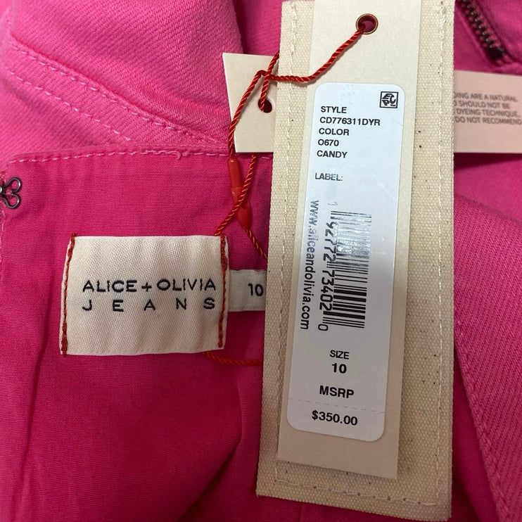 NEW Alice + Olivia Pink Denim Sleeveless Square Neck Mini A-Line Tank Dress 10