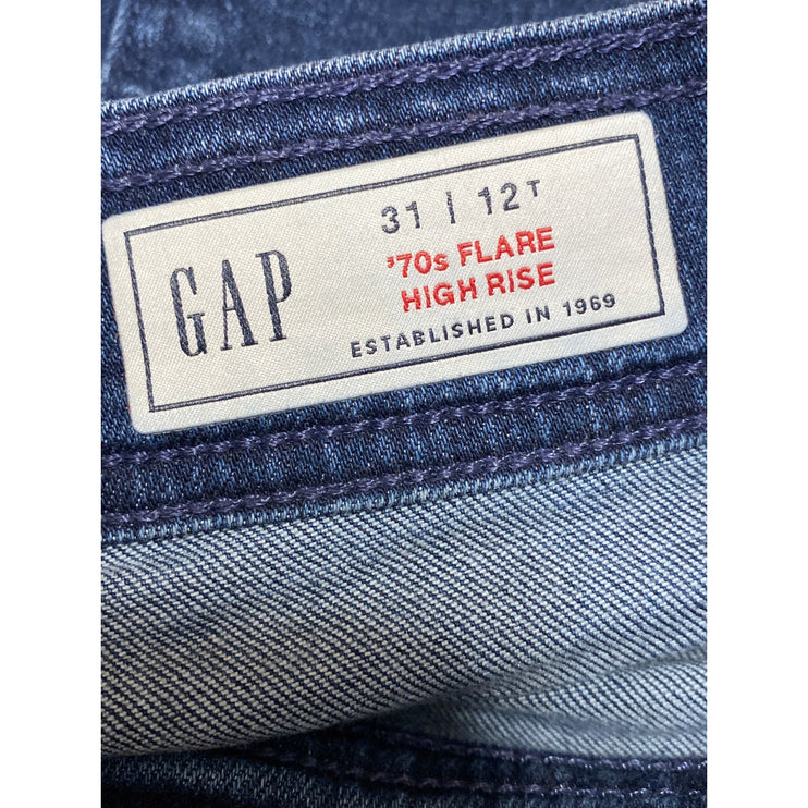 Gap 70s Flare Women's Blue Dark Wash High Rise Bootcut Denim Jeans Size 31