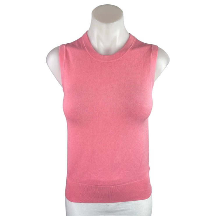 Zara Women's Pink Knit Sleeveless Button Back Crop Sweater Vest Tank Top Size S