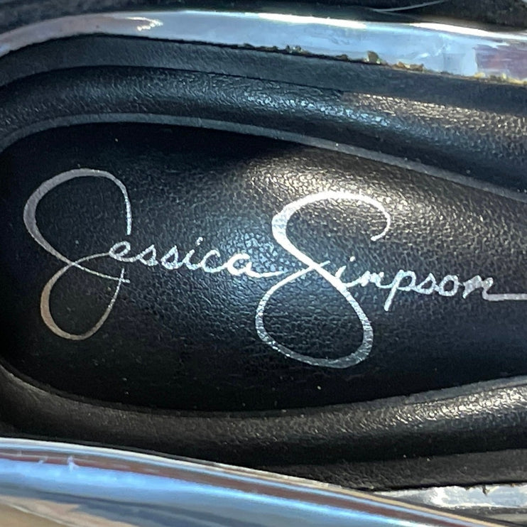 Jessica Simpson Women's Silver Metallic D'Orsay Stiletto Pointed Pump Heels 6.5