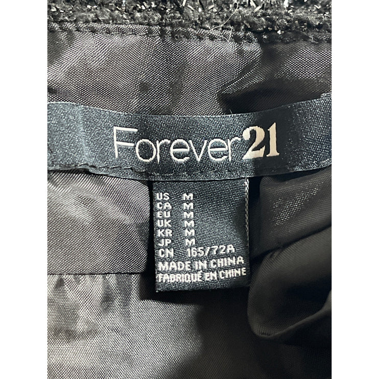 Forever 21 Women's Black Tweed Textured High Rise Slim Mini A-Line Skirt Size M