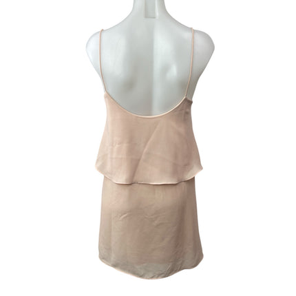 Mango MNG Beige Layered Sleeveless V Neck Cami Camisole Mini Shift Dress Size S