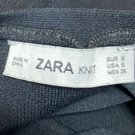 Zara Black Sleeveless Scoop Neck Cross Back Corset Bustier Cami Tank Top Size S