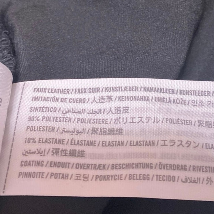 Abercrombie & Fitch Black Faux Leather Zip Mini A-Line Pencil Skirt Skort Size M