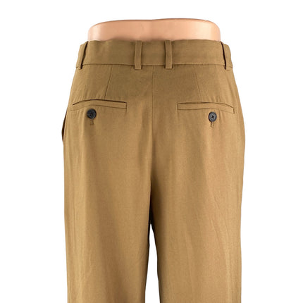 Aritzia Babaton Women's Tan High Waisted Wide Leg Straight Trousers Pants Size 4