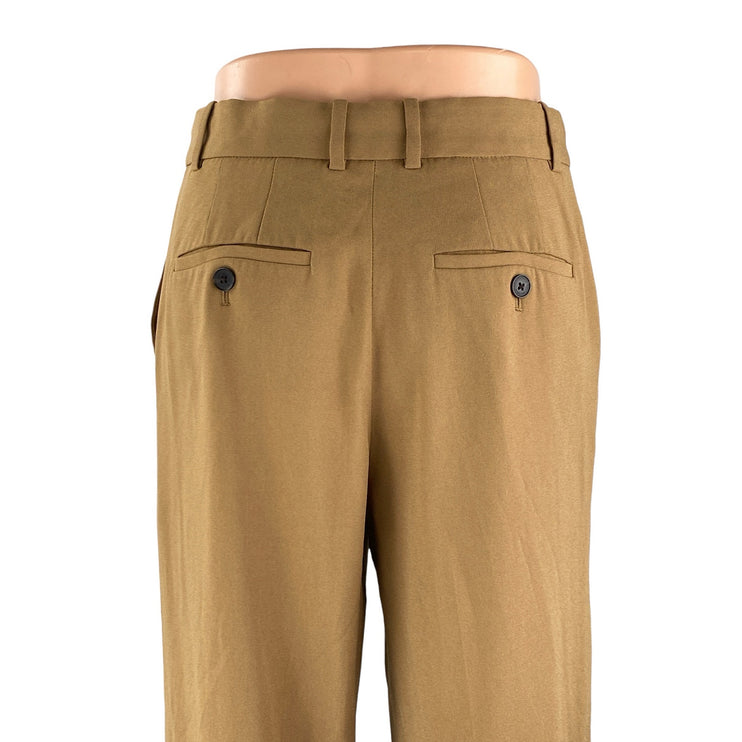 Aritzia Babaton Women's Tan High Waisted Wide Leg Straight Trousers Pants Size 4