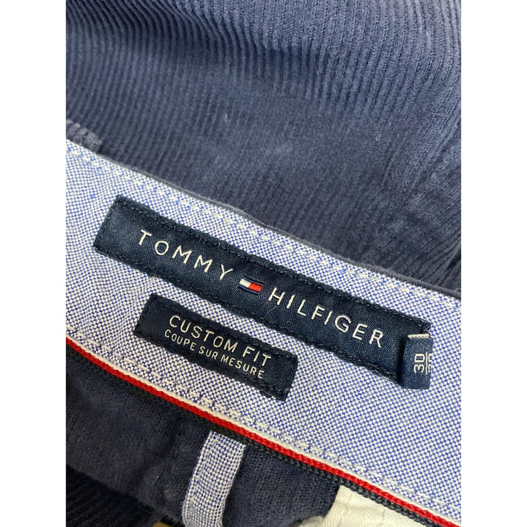 Tommy Hilfiger Men's Blue Corduroy Slim Fit Straight Skinny Trouser Pants Sz 30