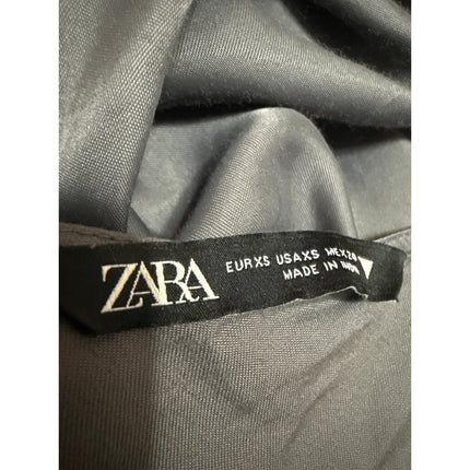 Zara Charcoal Gray Embroidered Lace Sleeveless Cami Slip Midi Dress Size XS