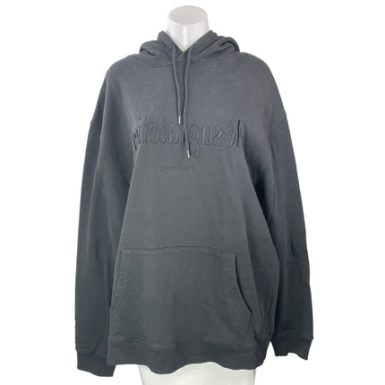 Lesugiatelier Women Black Oversized Relaxed Hoodie Hooded Sweatshirt Top Size OS
