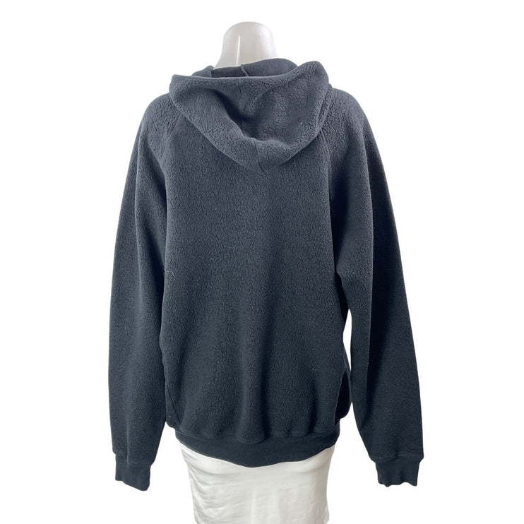 Alo Yoga Women's Black Long Sleeve Sherpa Fleece Hoodie Hooded Sweatshirt Top L