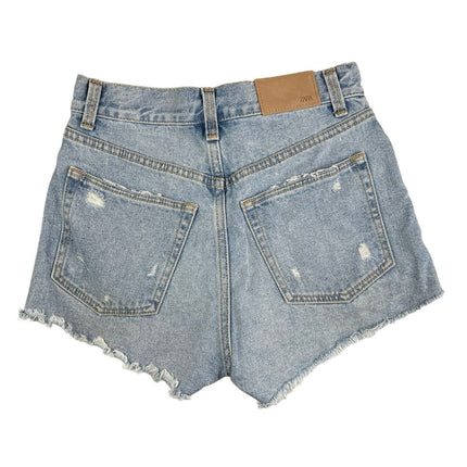 Zara Blue Denim Light Wash Distressed Frayed Raw Hem Cut-Off Jean Shorts Size 00