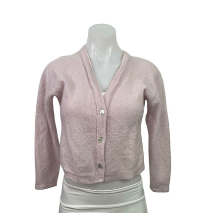 Vince 100% Cashmere Women's Pink Long Sleeve Button Up Cardigan Sweater Top Sz S