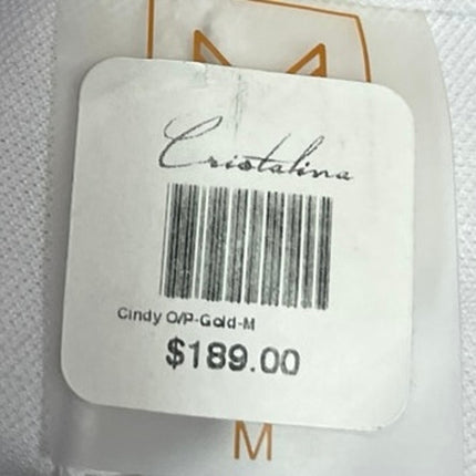 Maiyo Cristalina Women's Gold Metallic Sleeveless Cami Tank Bodysuit Top Size M