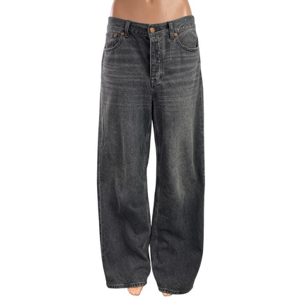 Madewell Women's Black High Waisted Palazzo Wide Leg Denim Jeans Pants Size 26