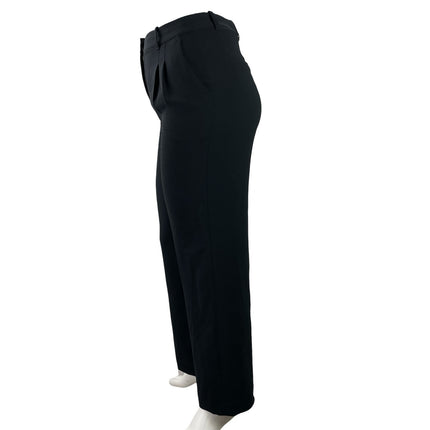 Aritzia Wilfred Women's Black High Rise Pleated Straight Leg Trousers Pants 12