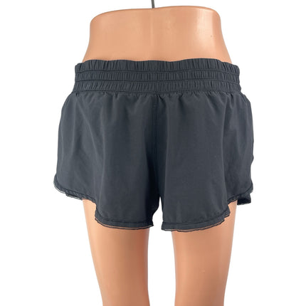 Lululemon Womens Black High Rise Elastic Waist Activewear Sweat Shorts Size 8
