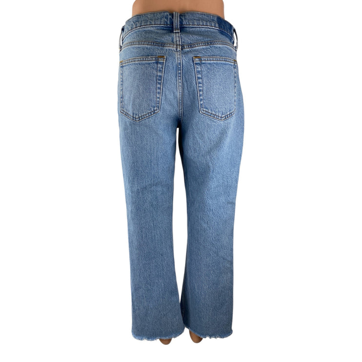 Abercrombie & Fitch The Baggy Low Rise Frayed Hem Straight Denim Jeans Pants 26