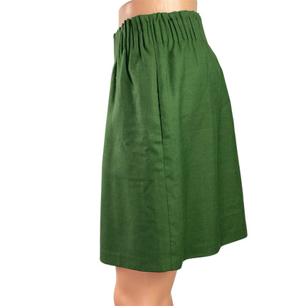 J.Crew Women's Green Wool High Waisted Plated Mini Straight Pencil Skirt Size 4